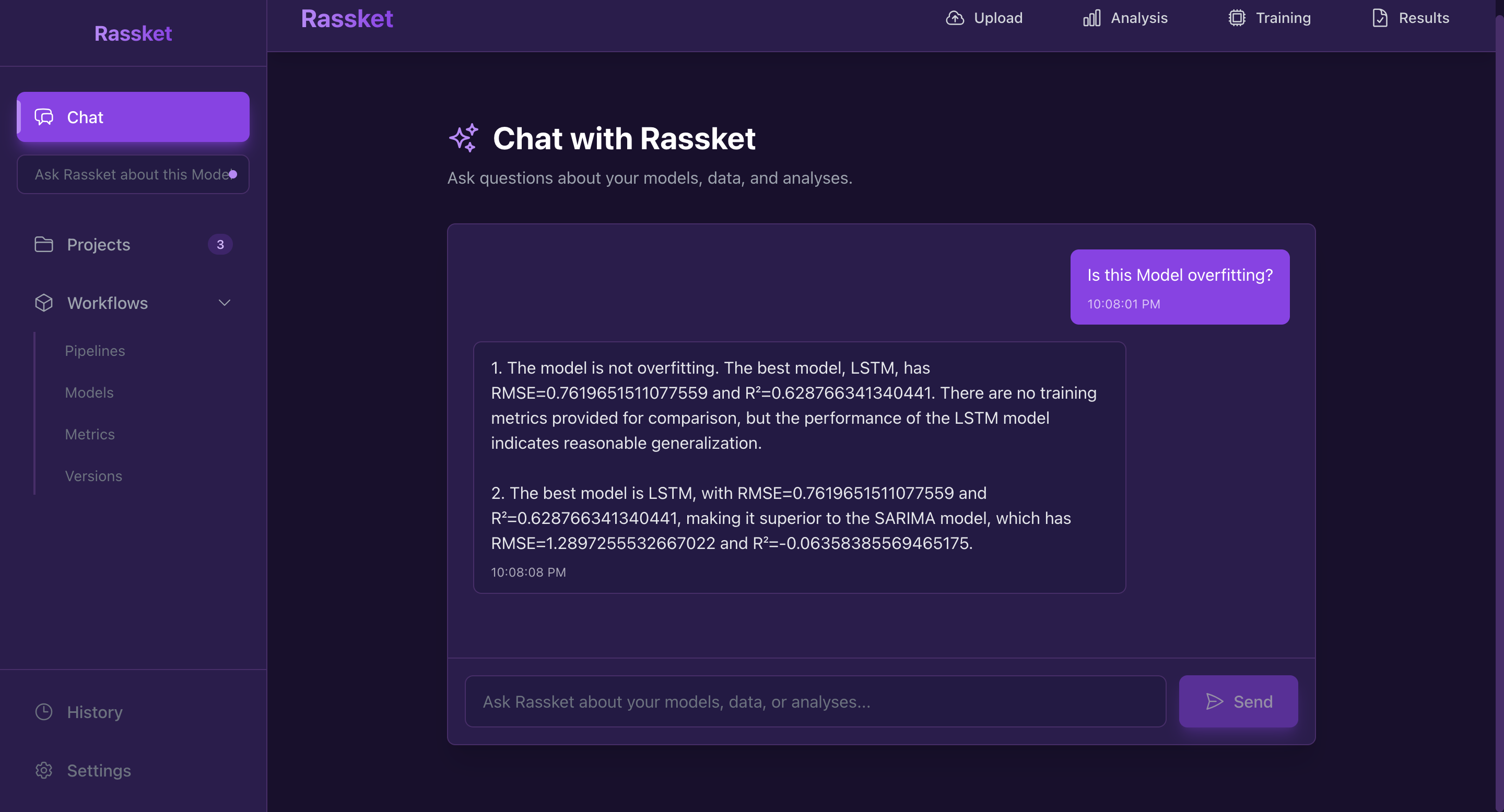 Final results summary